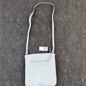 Vera Bradley Carryall Hipster Crossbody Bag - Genuine Leather in Dusty Blue